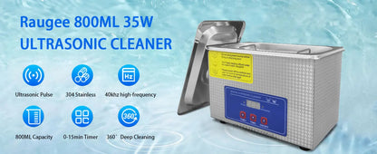 Ultrasonic Cleaner 40KHZ High Frequency Vibration Ultrasonic Washing Bath for Jewelry Watches Denture Glasses Ultrasonic Cleaner Beauty World Shop
