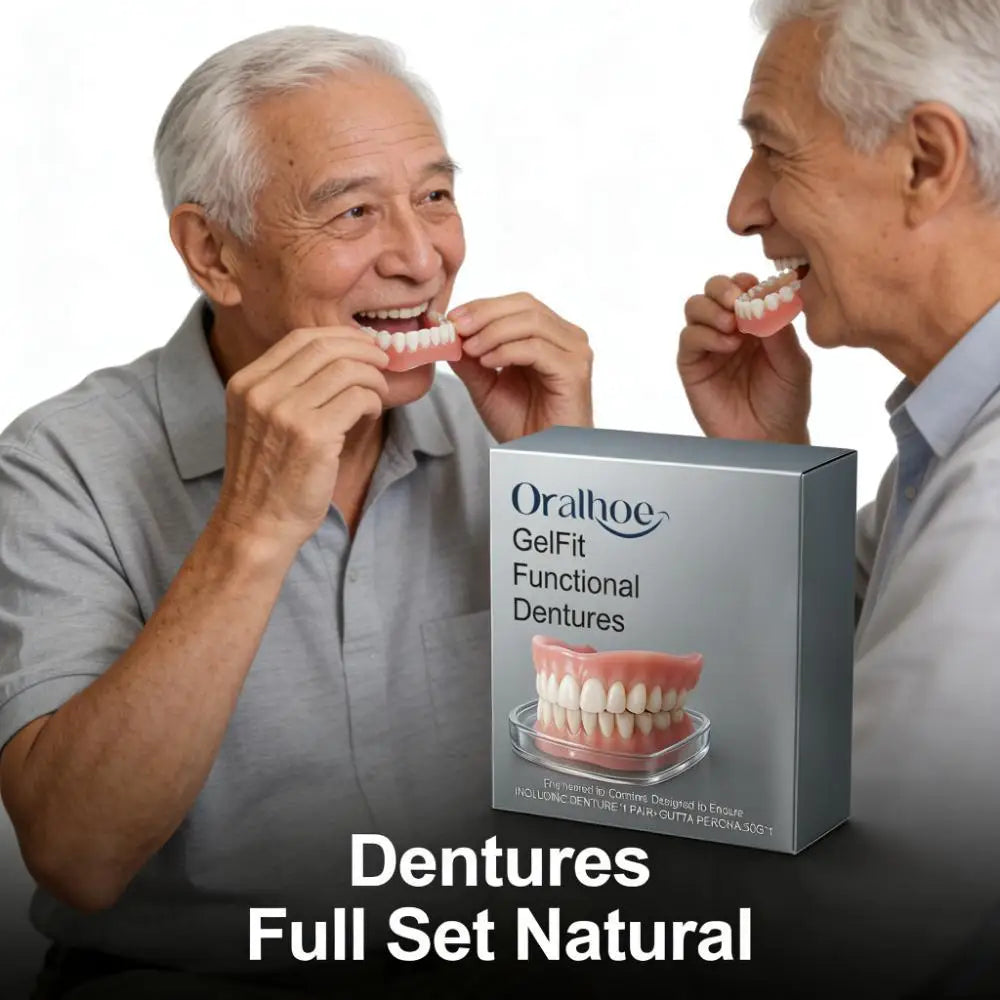 Silicone Dentures False Teeth Full Set Soft Safety Easy to Use Perfect Fit Oral Improve Tooth Loss Broken Temporary Denture Kit