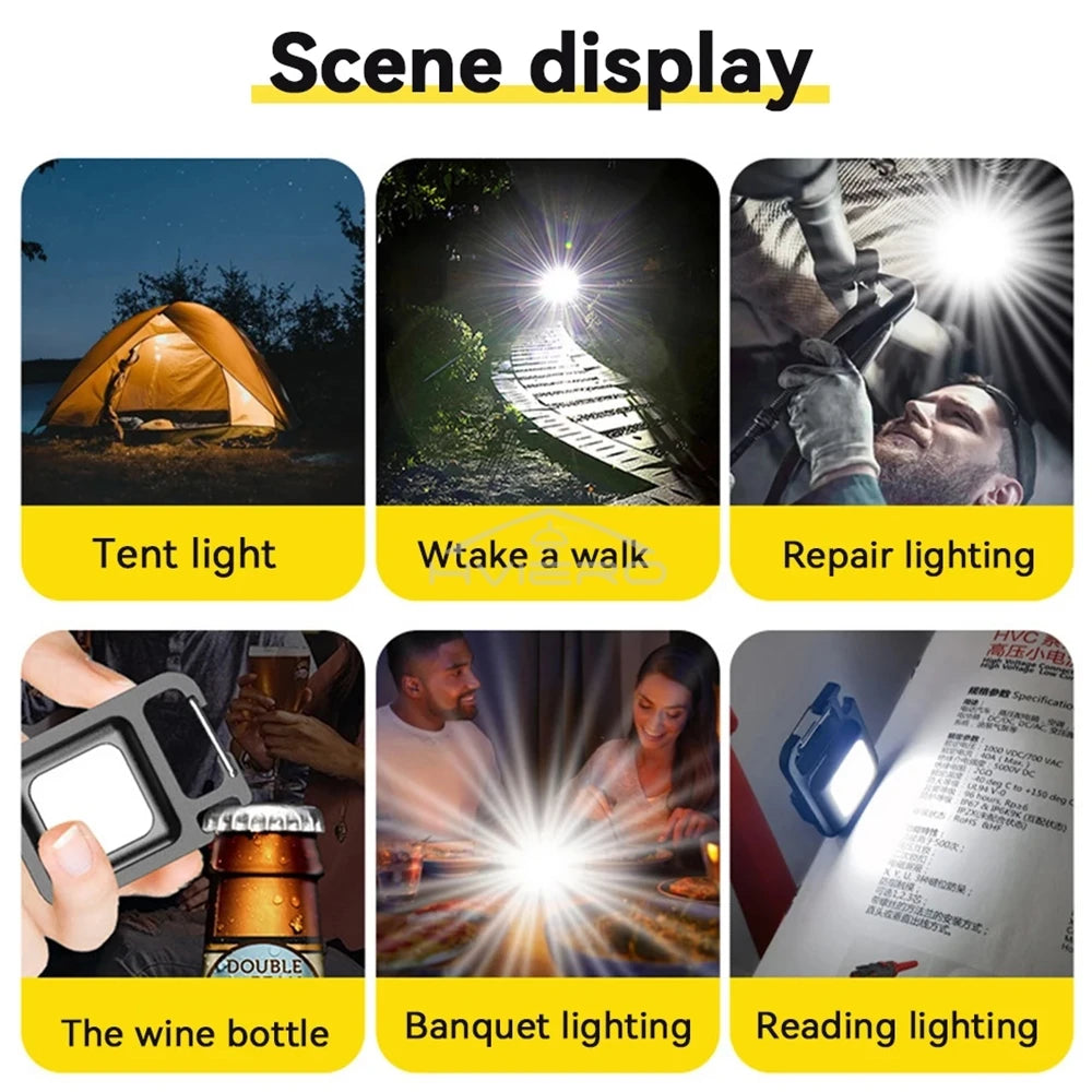 Mini Flashlight Keychain Carry LED Light Work High Power Flashlights Waterproof USB Charge Hard Lamp Outdoor Lighting Highlight Beauty World Shop