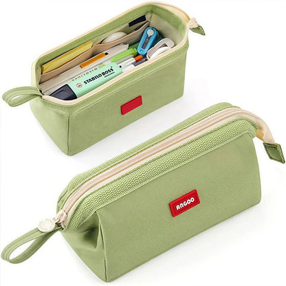 Large Capacity Pencil Case With Pen Holder Label Minimalist Student Stationery Storage Creative Stationery Storage Bag Beauty World Shop