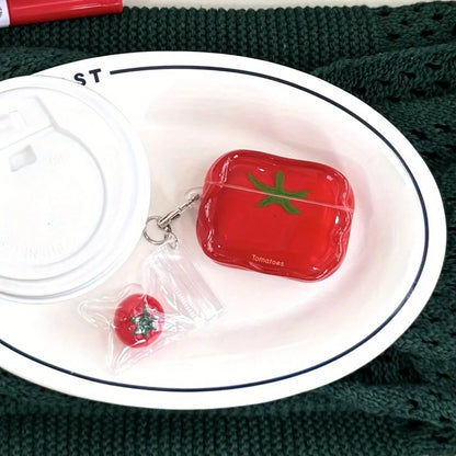[Jm] Niche cute semi-transparent tomatoes are suitable for airpods 4th generation bluetooth headset case 2nd/3rd generation