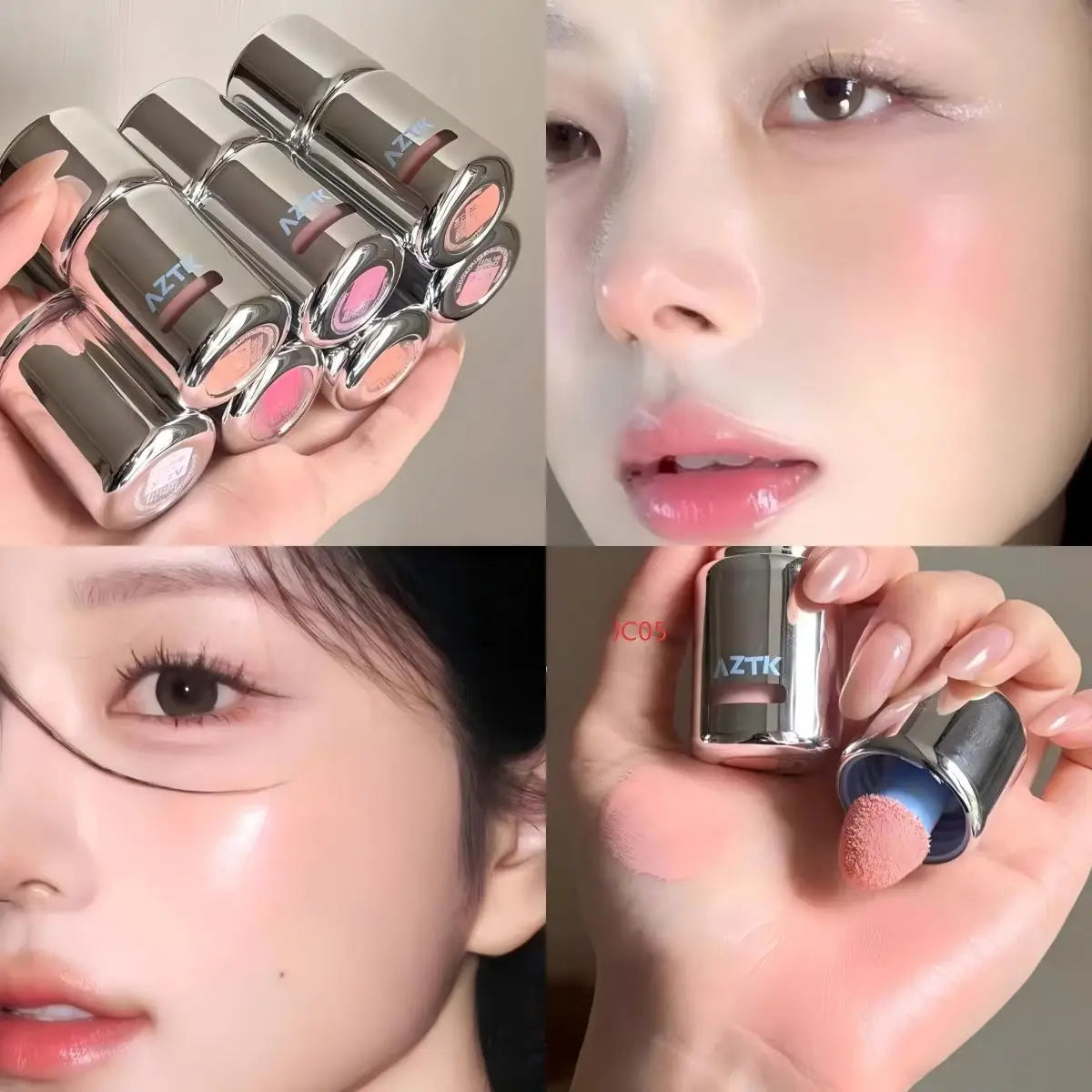 AZTK JC04 Water To Powder Liquid Blush Soft Matte Natural Flush Brightening Cheek Tint Lightweight Blendable Waterproof Makeup Beauty World Shop