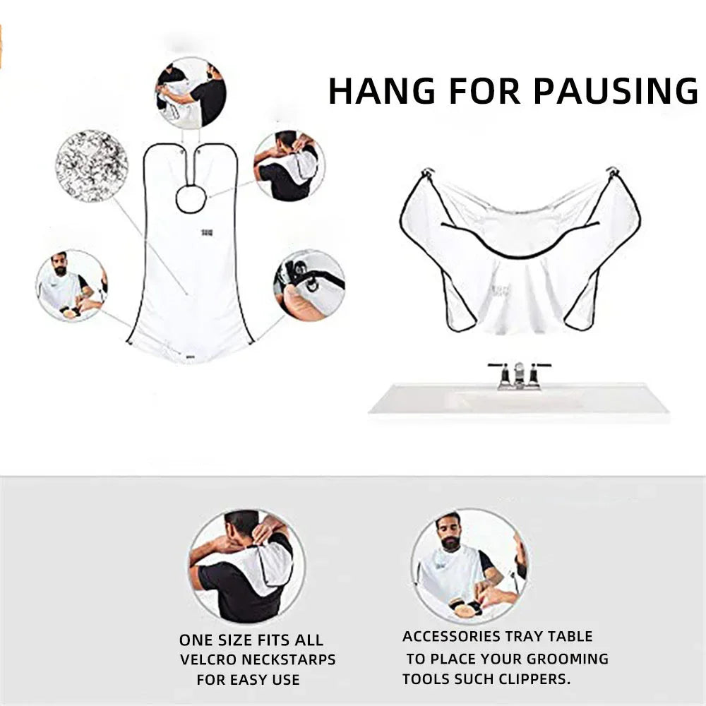 Male Shaving Apron Beard Catcher Cape Care Bib Face Shaved Hair Adult Bibs Shaver Cleaning Hairdresser for Man Clean Apron Gift Beauty Fashion