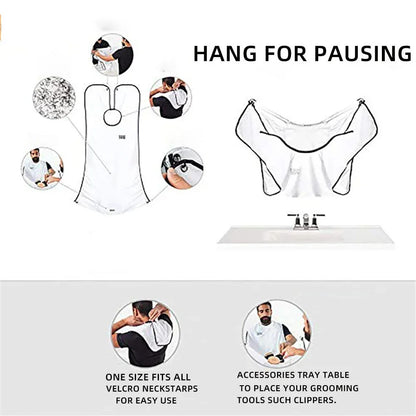 Male Shaving Apron Beard Catcher Cape Care Bib Face Shaved Hair Adult Bibs Shaver Cleaning Hairdresser for Man Clean Apron Gift Beauty Fashion
