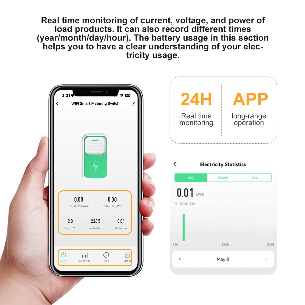 Tuya WIFI Smart Circuit Breaker 1P+N Over-Voltage/Current/Power Protector Under Voltage Protection Voice Remote Control Switch Beauty World Shop