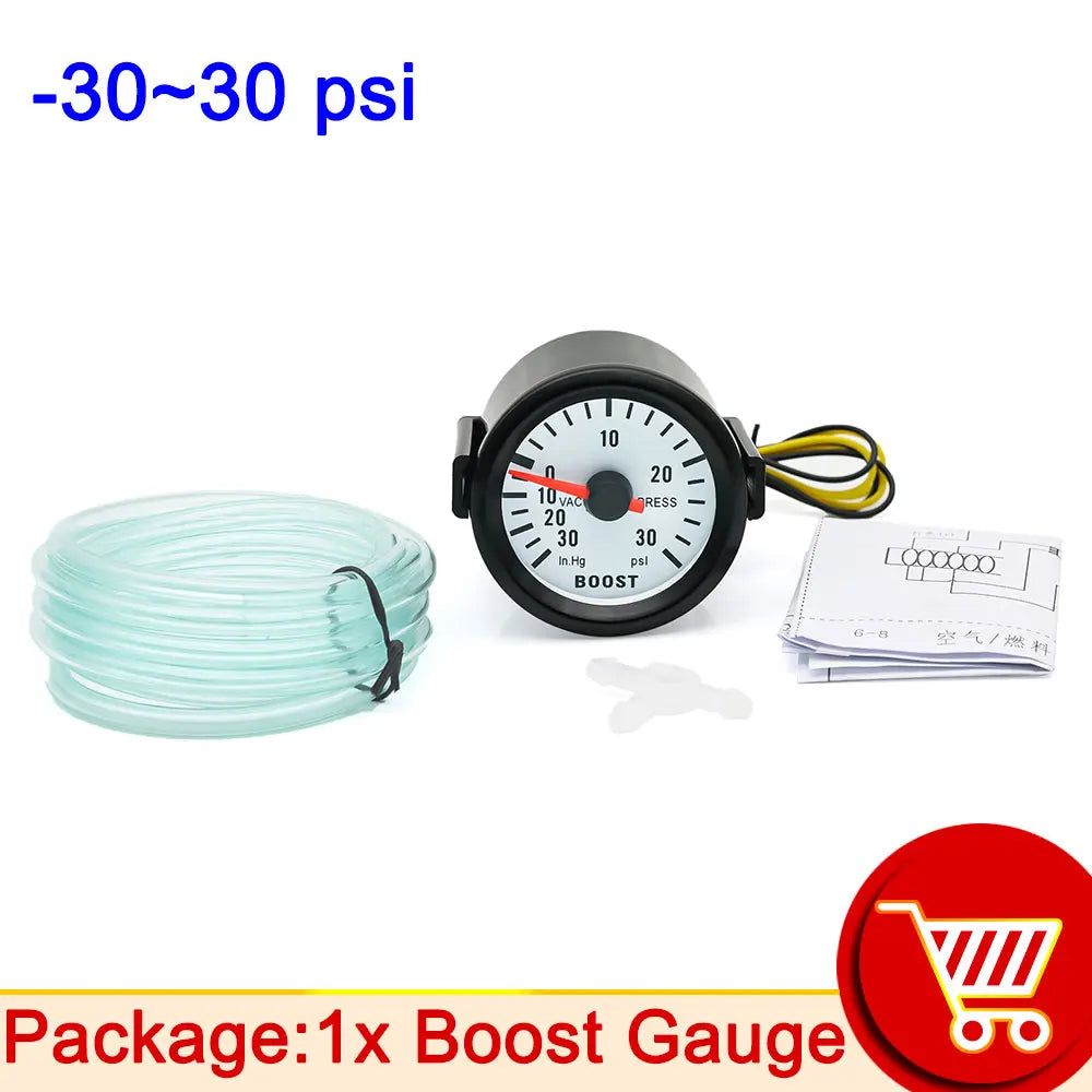 AD Universal 52mm Bar Blue Led Light Pressure Turbo Boost Gauge Meter With Sensor 、Holder 12V Boost sensor Car Accessories Beauty World Shop