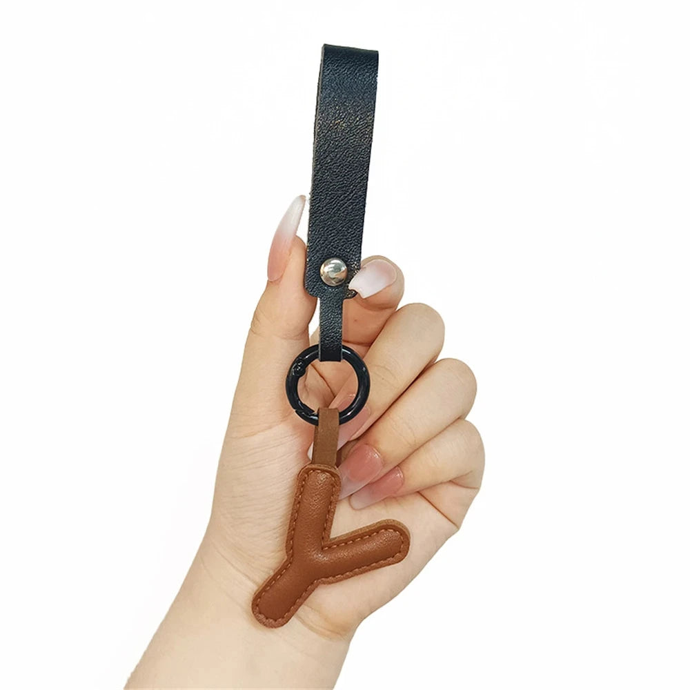 Creative PU Leather 26 Letter Keychains Fashion Alphabet Keyrings Handbag Ornaments Pendant Car Key Holder Accessories Gifts Beauty World Shop