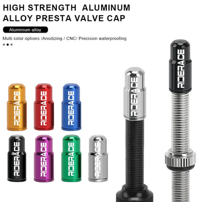 RIDERACE Bicycle Tire Valve Cap Aluminum Alloy CNC MTB Road Bike Tube Tyre Gas Nozzle Cover for FV Presta Valve Dustproof Beauty World Shop
