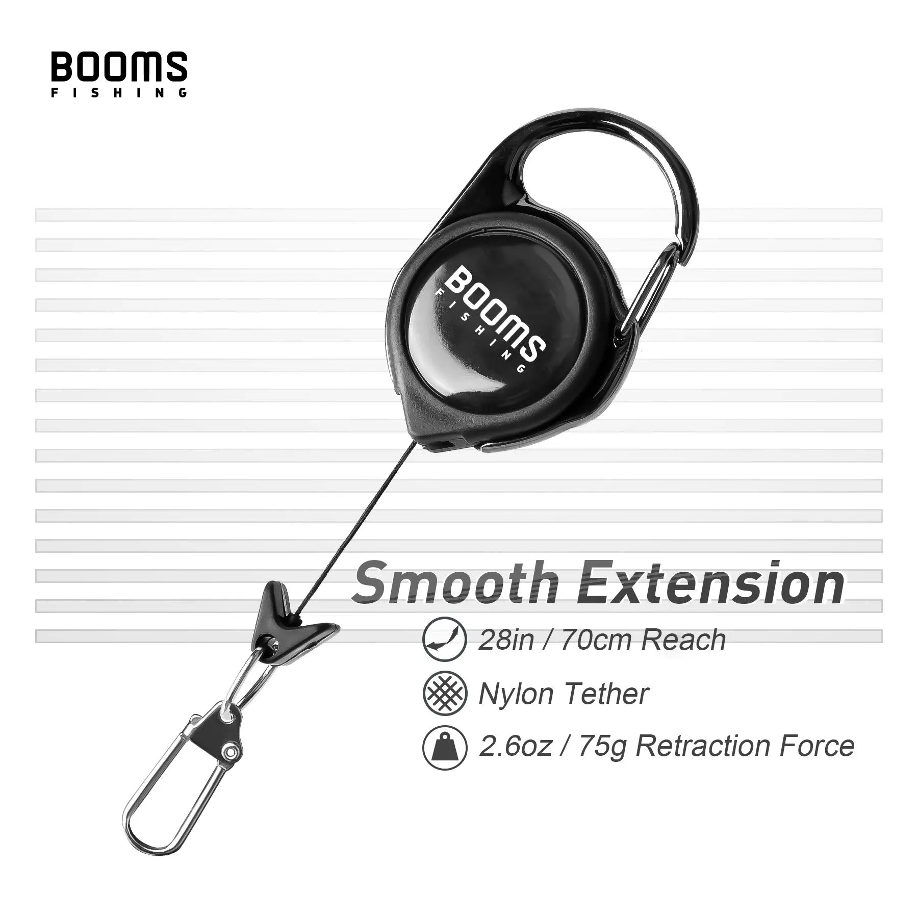 Booms Fishing Retractable Key Chain 2pcs with Antirust Spring Easy Release Badge Holder Fly Fishing Zinger Retractor Accessories Beauty World Shop