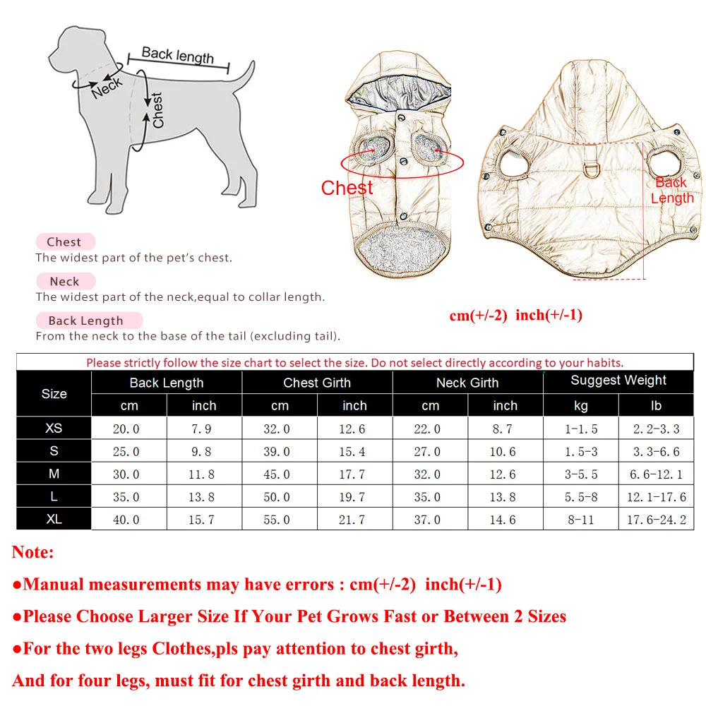 Fleece Warm Pet Clothes For Small Medium Dogs Pet Jacket Thicken Pets Coat For Winter Waterproof Outdoor Puppy Costume Pug Parka