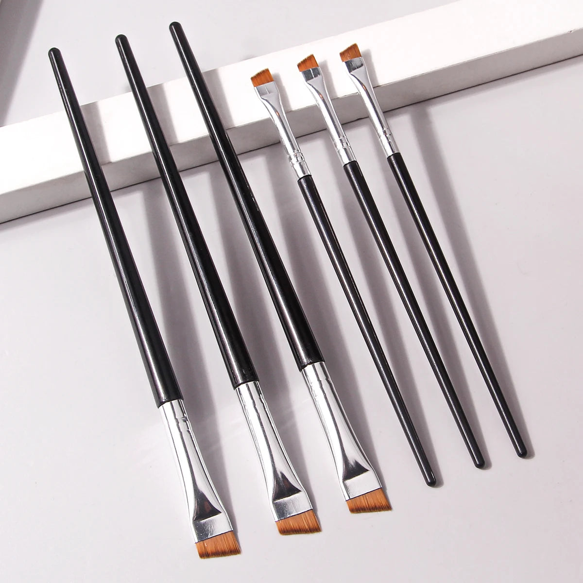 6 Pcs popular eye makeup brush high-end ultra-fine thin bevel brush eyeliner brush eyebrow dyeing beauty makeup tools Beauty World Shop