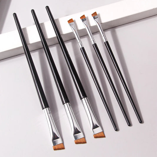 6 Pcs popular eye makeup brush high-end ultra-fine thin bevel brush eyeliner brush eyebrow dyeing beauty makeup tools Beauty World Shop