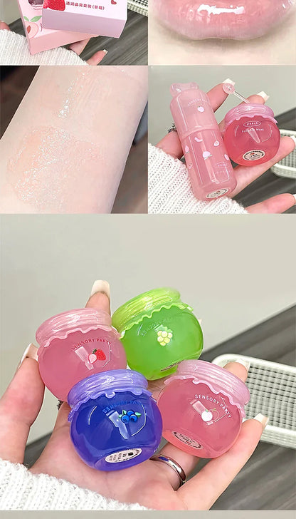SENSORY PARTY Hydrating & Brightening Lip Mask - Deep Moisture, Lip Wrinkle Reduction, 24-Hour Hydration Lip Oil Beauty Trend Shop