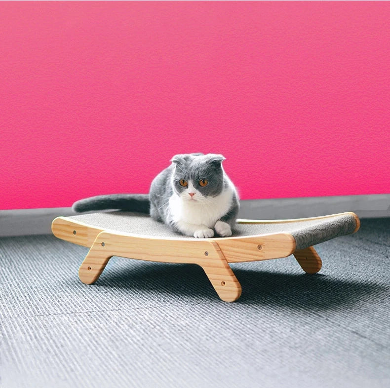 Cat Scratcher Board Wooden Frame Medium Cat Scratching Bed 3 In 1 Scratching Post Anti-Scratch Toys Claw Couch Scraper For Cats