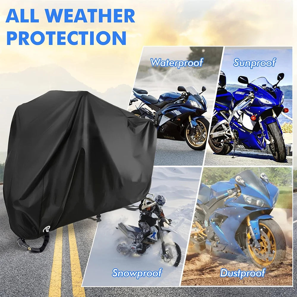 Bike Cover For 2 Bikes Outdoor Waterproof Bicycle Cover Rain Sun UV Dust Windproof With Lock Hole Beauty World Shop