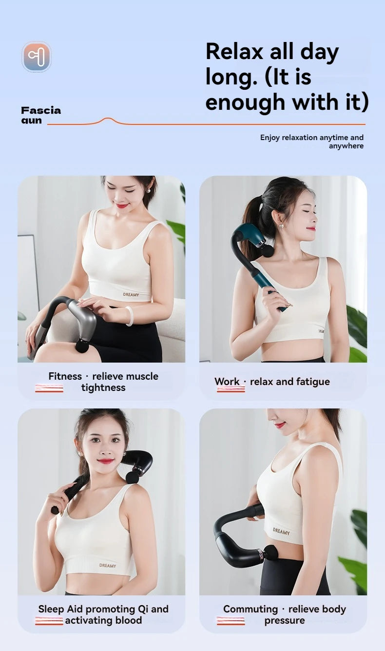 2025 New Smart Fascia Gun Electric Massager Massage Hammer Electric Fascia Gun Home Handheld Hammer Back Artifact Christmas Gift Beauty World Shop