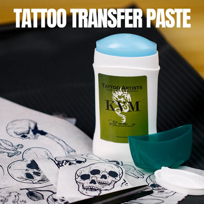 KVM Tattoo Transfer Cream Gel with tattoo transfer paper kit,  Tattoo Transfer Machine accessories for A4 Size Stencil Paper Beauty World Shop