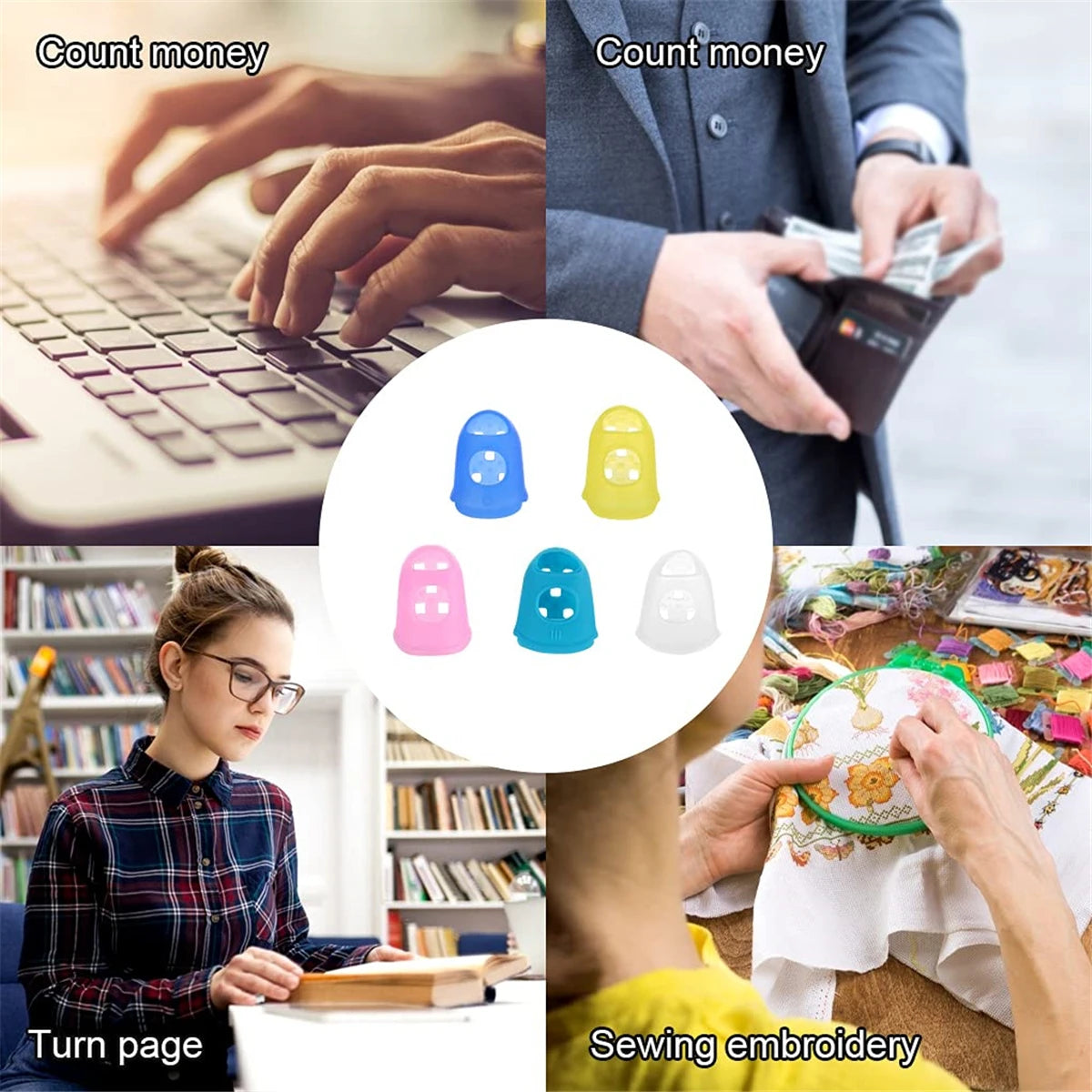 Guitar Fingertip Protectors 10 PCS Silicone Finger Guards 5 Sizes Beauty World Shop