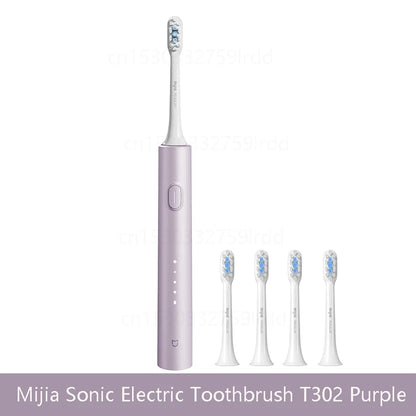 Mijia Sonic Electric Toothbrush T302 3colors 4 Brush Heads IPX8 Water Proof 360° Wireless Charging 4 Modes Cleaning Teeth Beauty World Shop