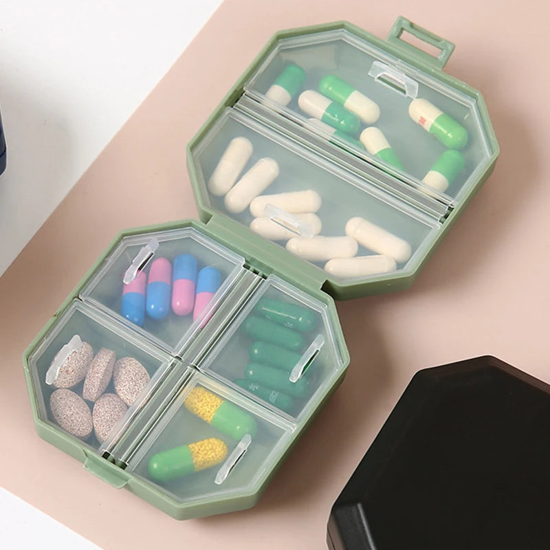 10 Compartments Travel Pill Organizer Pocket Portable Pill Storage Box Case Daily Pill Container or Purse Fish Oil Medicine Beauty World Shop