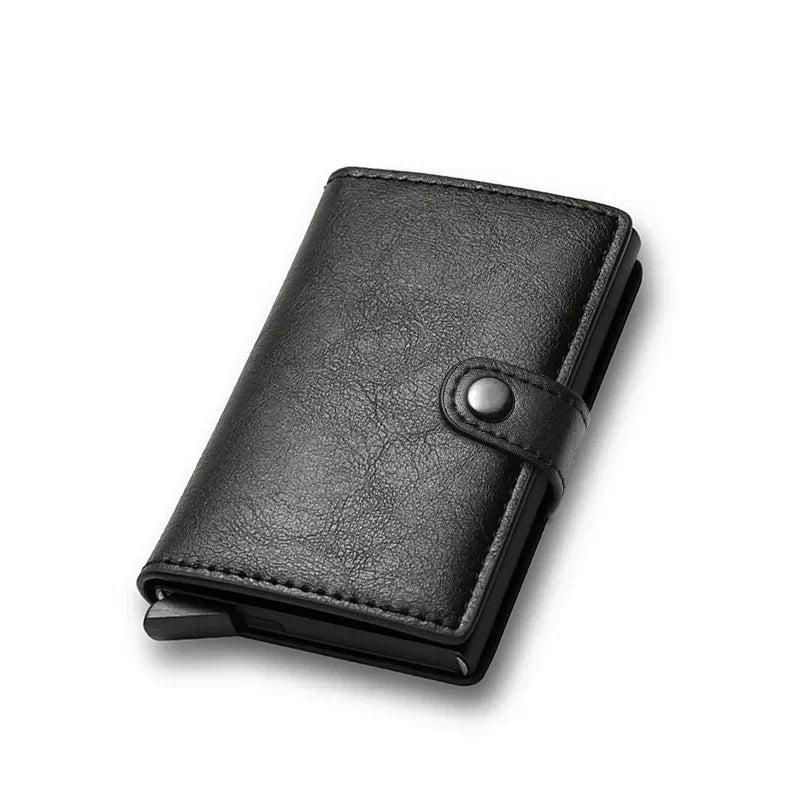 Rfid Credit Card Holder Men Wallets Luxury Small Smart Wallet Metal Business Mini Cardholder Case Women Minimalist Walet for Men Beauty World Shop