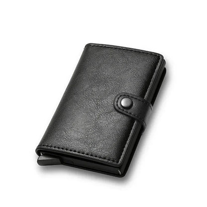 Rfid Credit Card Holder Men Wallets Luxury Small Smart Wallet Metal Business Mini Cardholder Case Women Minimalist Walet for Men Beauty World Shop