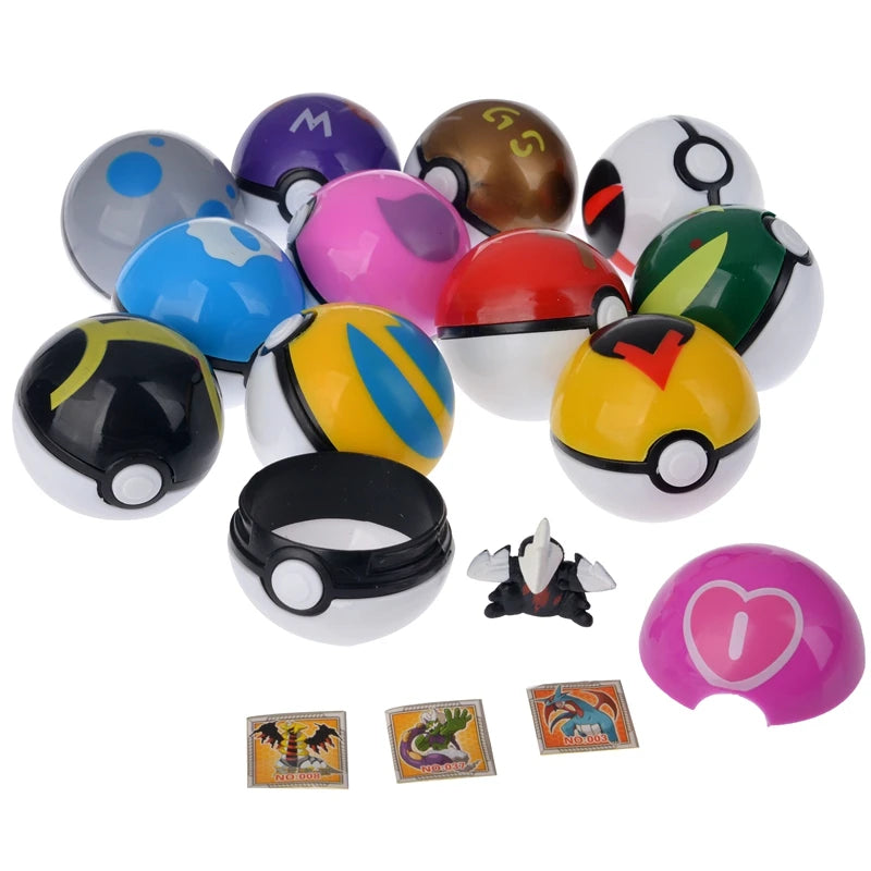 12Pcs/Set Pokemon PokeBall Figure Toys Anime Pikachu Blind Box PVC Figurine Action Collection Model Dolls Kids Birthday Gift Beauty World Shop