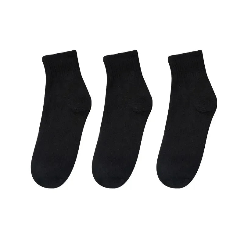 Men's Mid-Calf Cotton Socks 10/5/3 Pairs | Soft Breathable All-Season Crew Socks Solid Color for Daily Work, Sports &Casual Wear Beauty World Shop