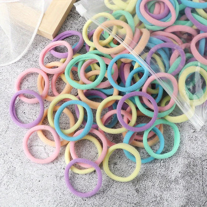 50/100/200pcs Women Girl Mixed Colors Hair Bands Basic Hair Ties Elastic Headband Simple Hair  Accessories Ponytail Holder Beauty Fashion