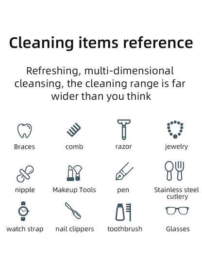250mAh Ultrasonic Glasses Cleaning Machine Ultrasound Timed Jewelry Toothbrush High Frequency Ultrasonic Cleaner Bath 2026 Beauty World Shop