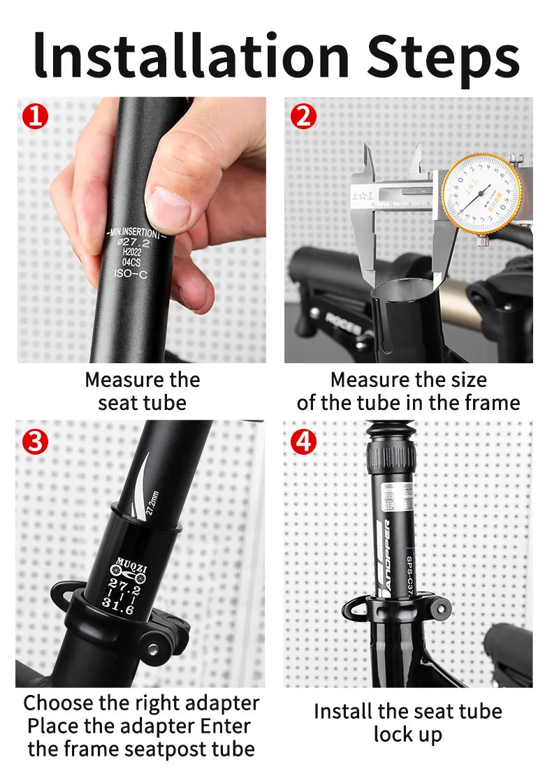 MUQZI MTB Road Bike Seat Tube Seatpost Reducing Sleeve 25.4 To 27.2 25.4 To 28.6 27.2 To 33.9 27.2 To 28.6 27.2 Turn 30.8 Beauty World Shop