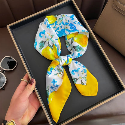 2025 New Fashion Luxury Printed Square Shawl Women 70x70cm Pashmina Silk Scarf Neck Headband Bandana Beauty World Shop