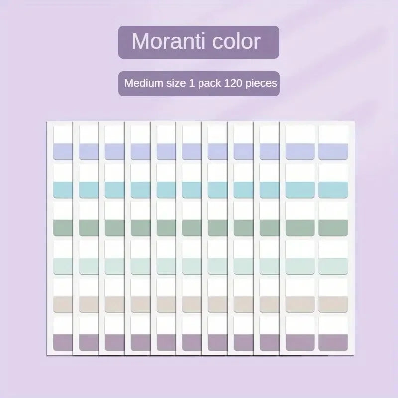 Morandi Colors Index Stickers, Light Color Index Notes, Transparent Writable Folder Sticky Notes Beauty World Shop