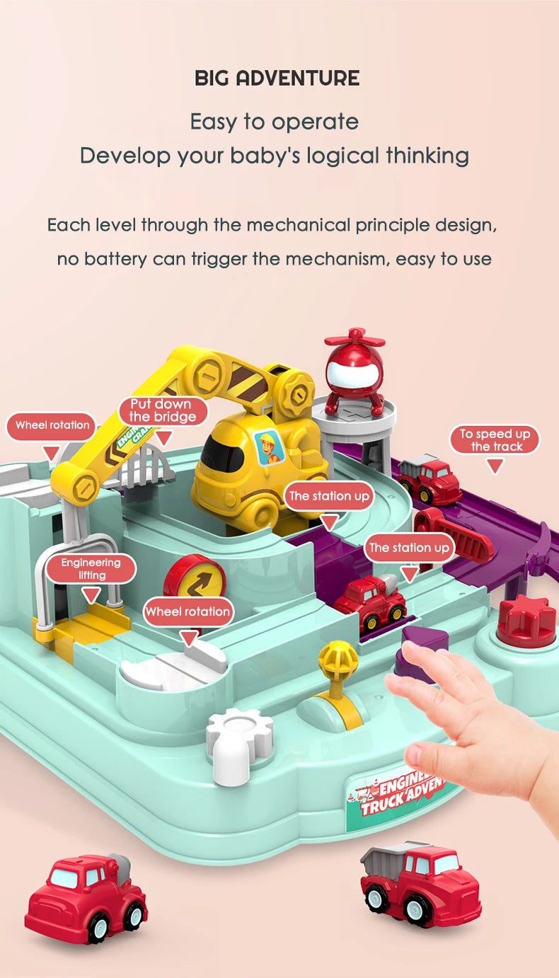 Racing Rail Car Model Educational Toys Children Track Adventure Game Brain Mechanical Interactive Train Animals Space Rocket Toy Beauty Fashion
