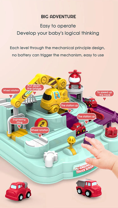 Racing Rail Car Model Educational Toys Children Track Adventure Game Brain Mechanical Interactive Train Animals Space Rocket Toy Beauty Fashion