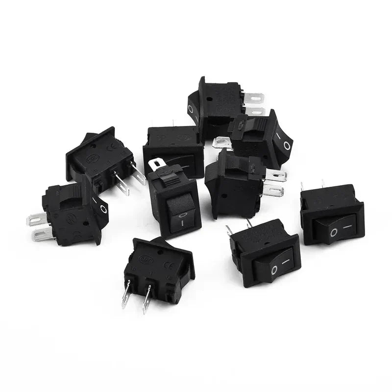 10 Pcs round Rocker Switches 250V 3A 2-Pin ON/OFF Toggle SPST for Auto Car Truck Boat 10x15mm Beauty Trend Shop