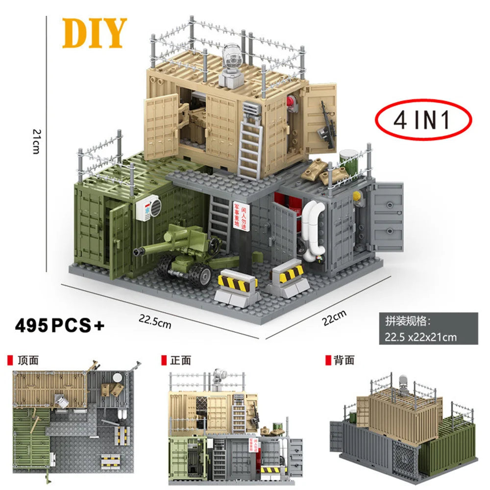 World War 2 WW2 Army Military Soldiers SWAT Police Container Weapon Cannon Base Model Building Blocks Bricks Children's Toys Beauty World Shop