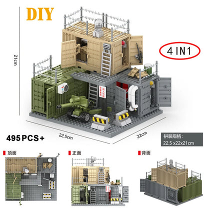 World War 2 WW2 Army Military Soldiers SWAT Police Container Weapon Cannon Base Model Building Blocks Bricks Children's Toys Beauty World Shop