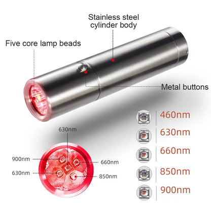 Red Light Therapy Wand Device for Body Relief Acne Treatment With 5 Wavelengths Near Infrared 900nm Light Therapy Skin Health Beauty World Shop