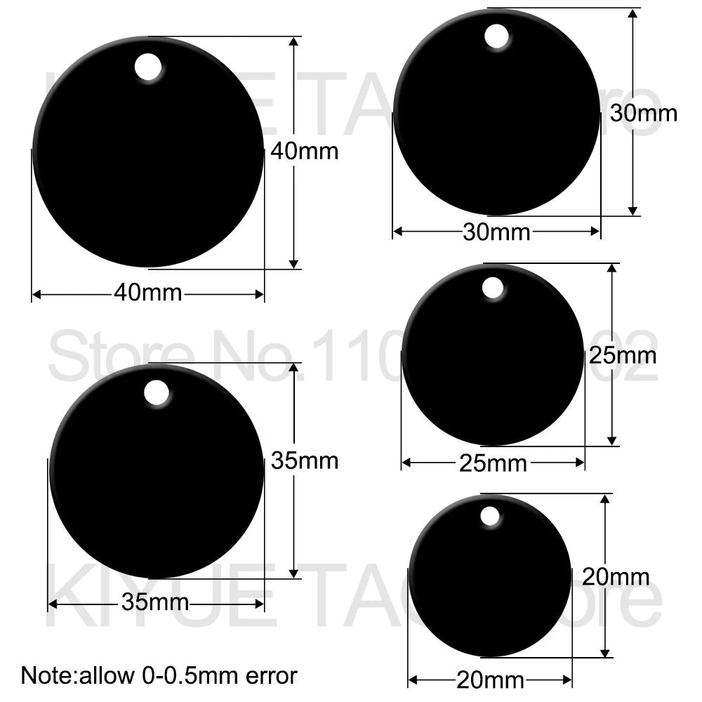 Wholesale 100Pcs Aluminum Round Dog ID Tags Name Plate Anodizing Label Tags Chain Hanging Keys Personalized Name ID Tag Beauty World Shop