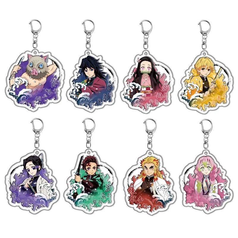 Demon Slayer doll toy Kimetsu No Yaiba Blade of Ghost Keychain Acrylic Pendant Car Key Chain Fans kids Xmas Gift Anime Jewelry Beauty World Shop