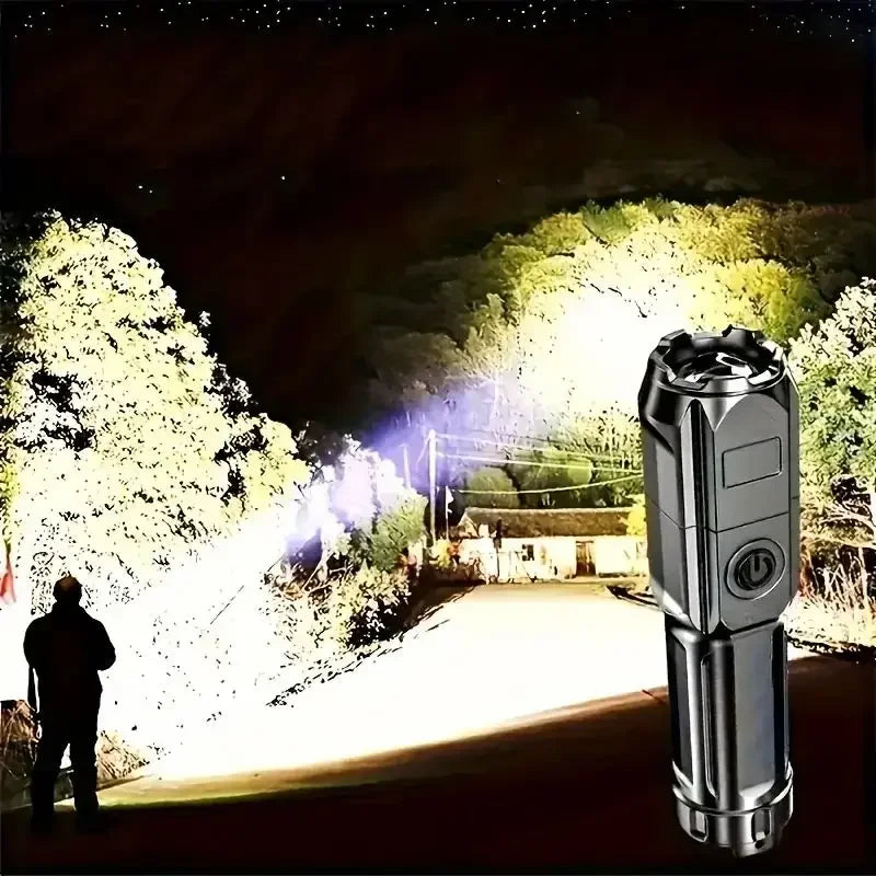 Powerful LED Flashlight Rechargeable USB Waterproof Zoom Fishing Hunting Camping 100,00 Lumen Tactical Flashlight LED Torch Beauty World Shop