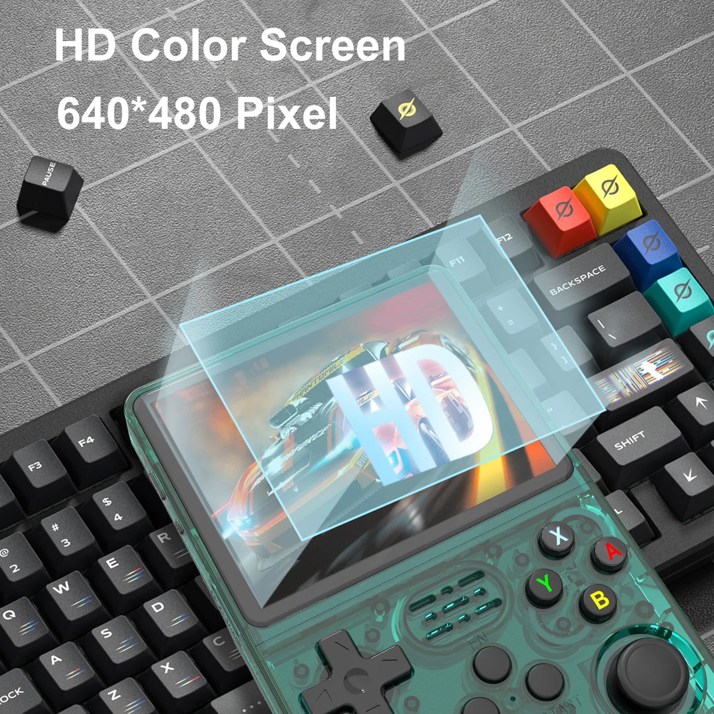 GAMINJA R36S Handheld Game Console 3.5Inch IPS 640x480 Screen Built in 64GB Memory Classic Games Portable Handheld Game Console Beauty World Shop