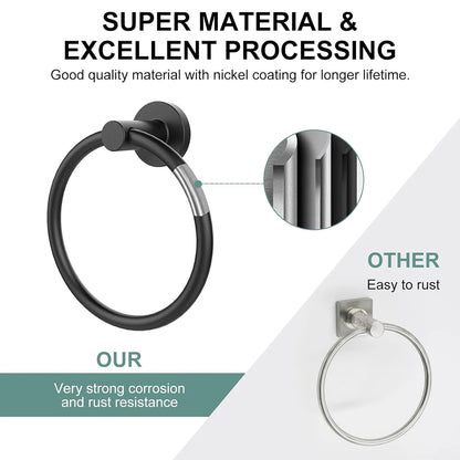 Bathroom Towel Ring Hook Hardware Accessories Storage Holder 304 Stainless Steel Hand Towel Holder Modern Round Towel Hanger Beauty World Shop