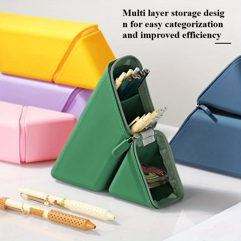 Foldable Silicone Pen Holder-Large Capacity Expandable Pencil Cup for Desk, Study & Office, Portable Gift for Students/Teachers Beauty World Shop