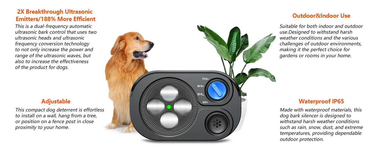 2025 New Ultrasonic Barking Stop Device, Dog Driving Device, Noise Prevention Training Device, Automatic Dog Barking Stop Device