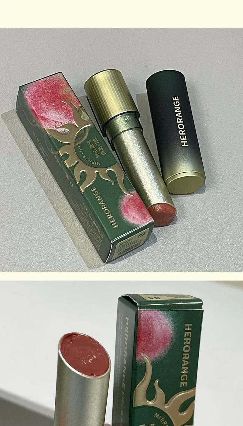 HERORANGE Heart-Shaped Moisturizing Lipstick: Mirror-Like Shine with Hydrating Formula - Natural Look for a Dewy, Radiant Finish Beauty Trend Shop