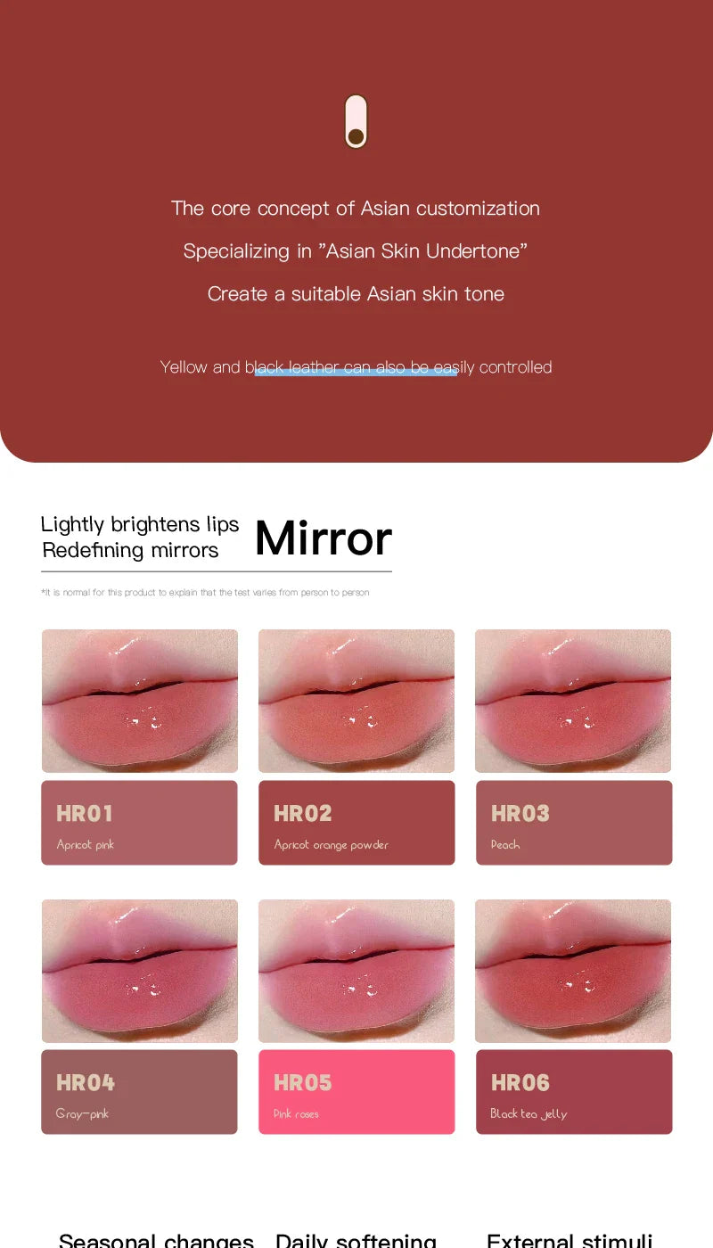 HERORANGE Meow Whisper Mirror Lip Gloss - Moisturizing Long-Lasting, Water-Glossy, Perfect for Spring/Summer Beauty Trend Shop