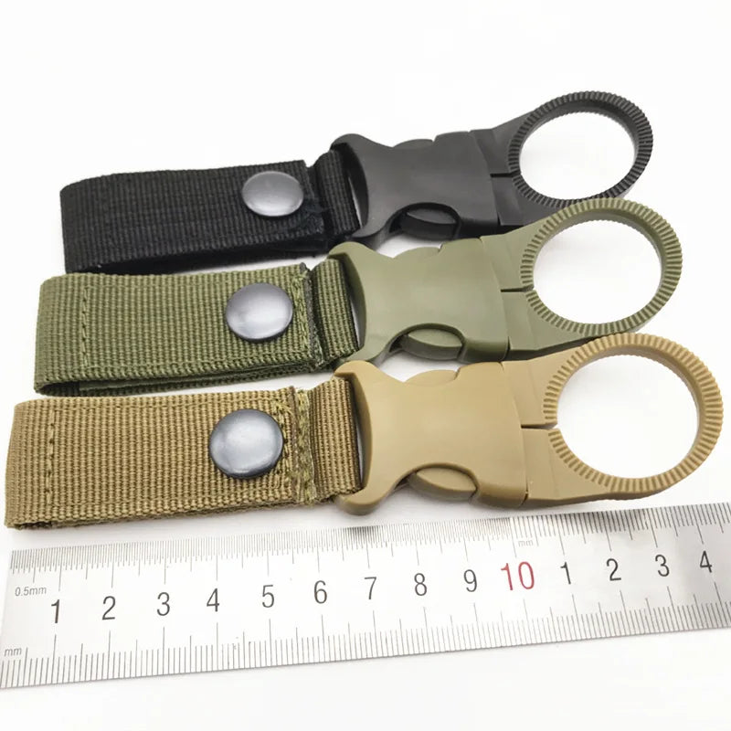 Webbing Water Bottle Holder Climbing Carabiner Belt Backpack Hanger Hooks Clip Multifunction Water Bottle Nylon Buckle Hook Clip Beauty World Shop