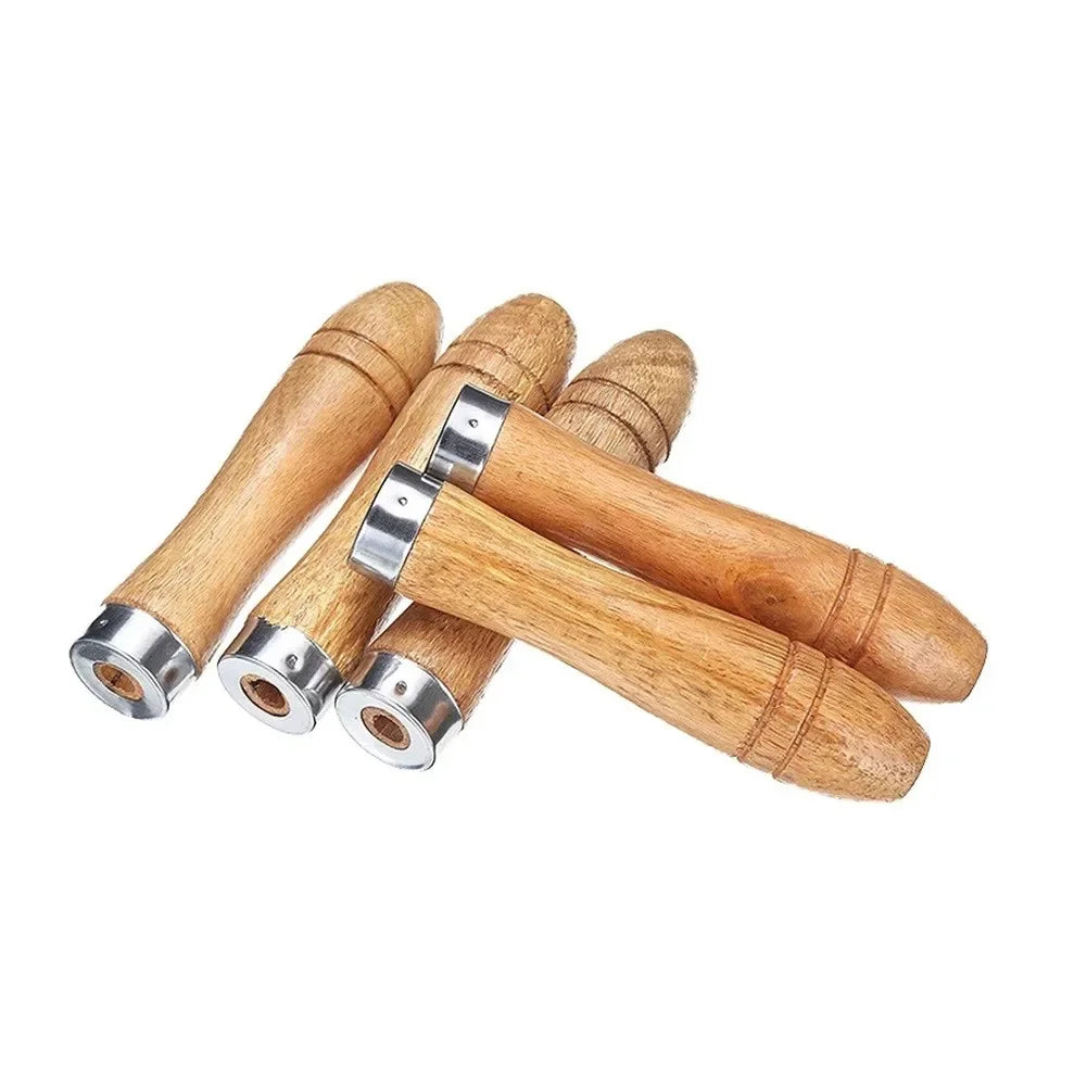 5pcs/set Wooden File Handle Replacement For Metal File,wood Rasp,screwdrivers,hand Drills For File Craft Tool Length 9cm Hole Beauty Trend Shop